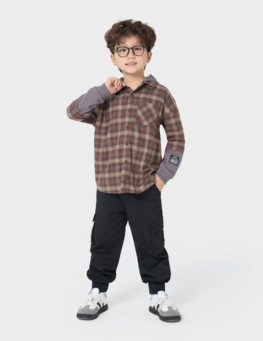 Áo sơ mi dài tay trẻ em dáng suông rộng