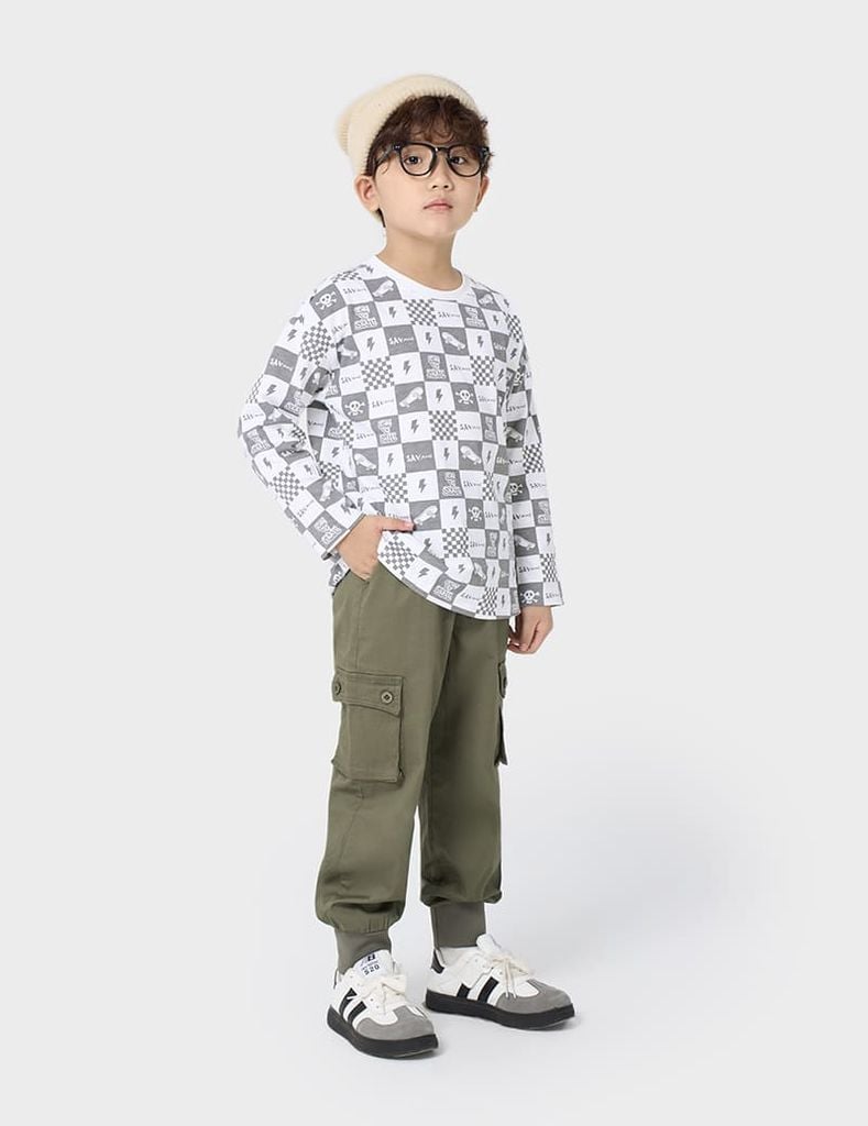 Áo thun dài tay cổ tròn trẻ em BLT241W4