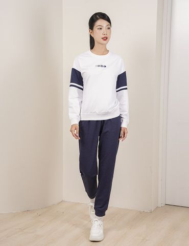 Bộ nỉ cổ tròn nữ WBC002W3 dáng suông rộng