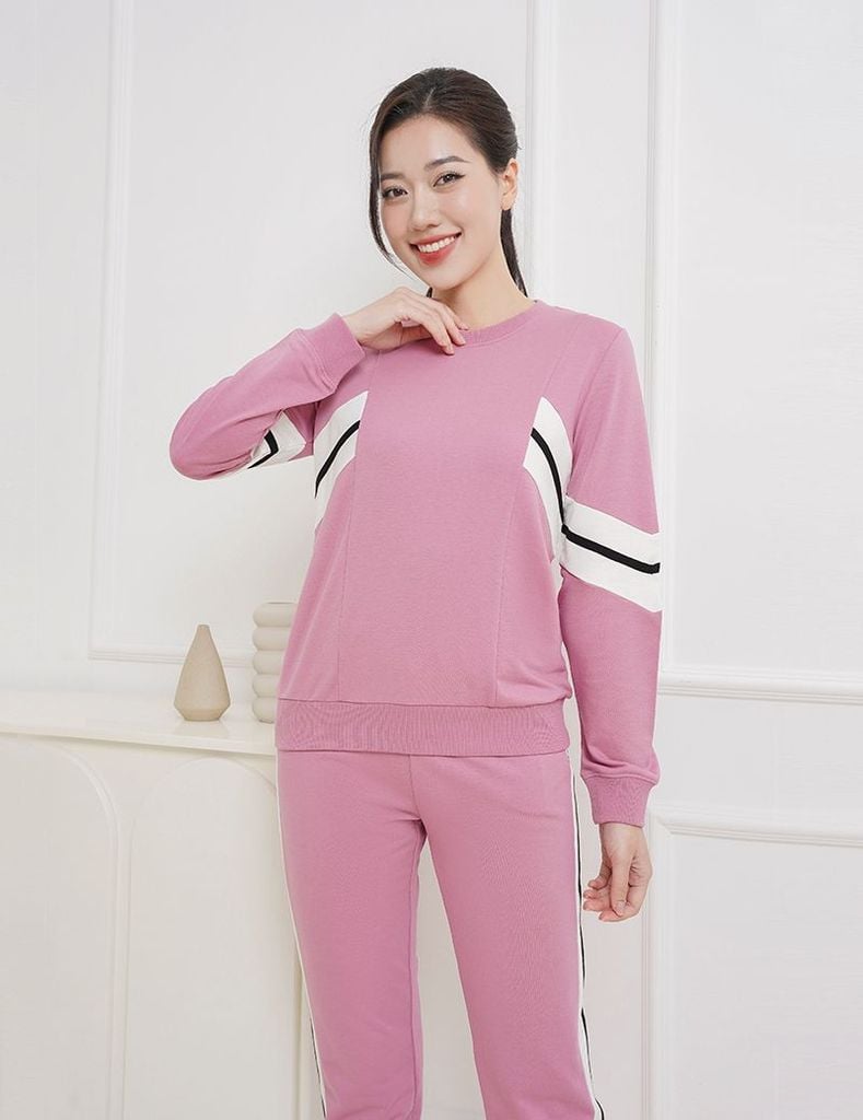 Bộ nỉ cổ tròn nữ WBK003W3