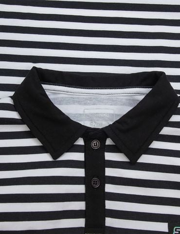 Áo polo ngắn tay trẻ em kẻ ngang dáng suông rộng