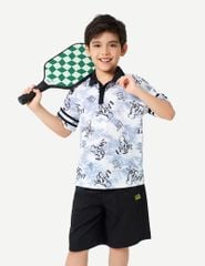 Áo polo ngắn tay bé trai phối cổ viền tay khác màu
