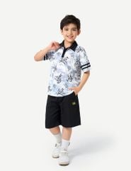 Áo polo ngắn tay bé trai phối cổ viền tay khác màu