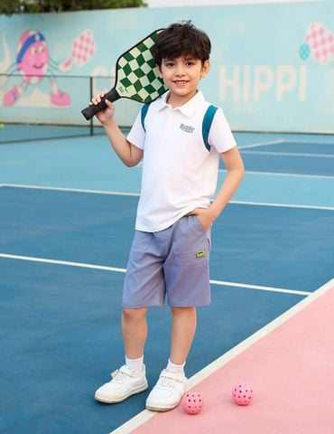 Quần short khaki bé trai cạp chun co giãn