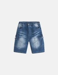 Quần short jean trẻ em cạp chun túi ốp sườn thời trang