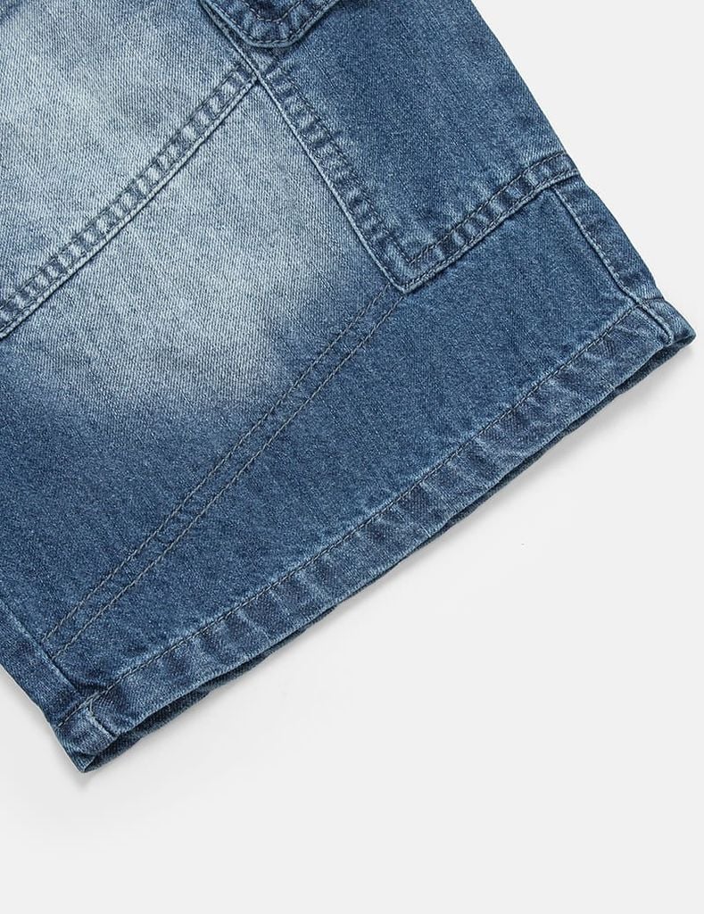 Quần short jean trẻ em cạp chun túi ốp sườn thời trang