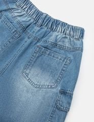 Quần short jean trẻ em cạp chun túi ốp sườn thời trang