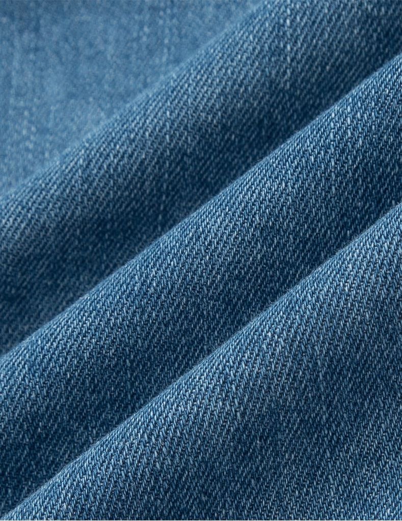 Quần short jean cạp chun dây dệt luồn chắc chắn