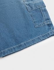 Quần short jean bé trai cạp chun co giãn