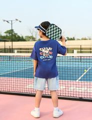 Quần short jean bé trai cạp chun co giãn