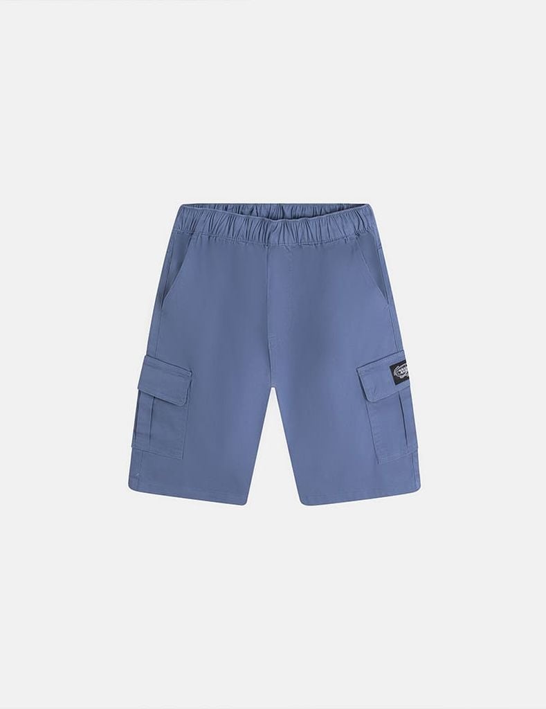Quần short kaki bé trai cạp chun mác dệt nắp túi