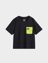 Áo thun cổ tròn trẻ em casual phối túi ốp