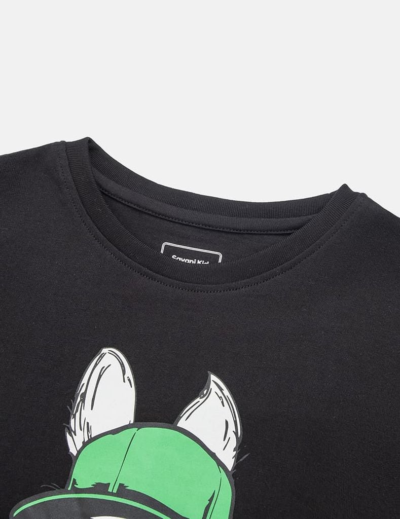 Áo t-shirt ngắn tay bé trai cổ tròn hình in trước ngực