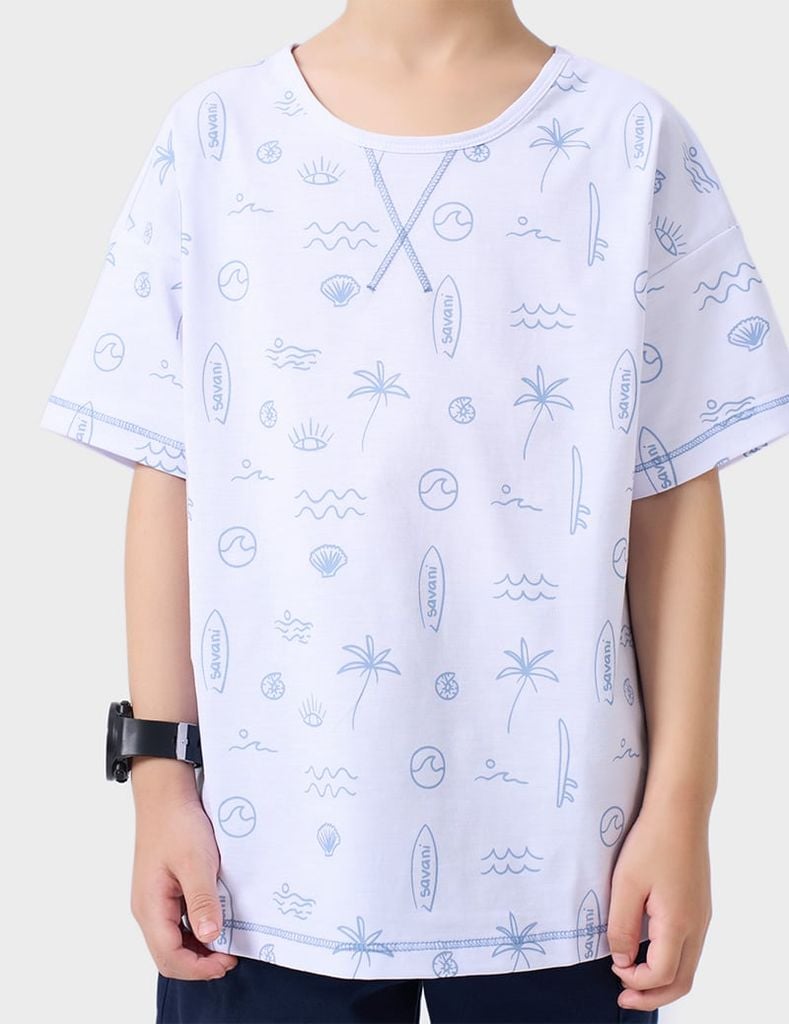 Áo T-shirt ngắn tay cổ tròn hình in áo bắt mắt