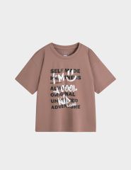 Áo t-shirt bé trai ngắn tay cổ tròn in hình trước ngực