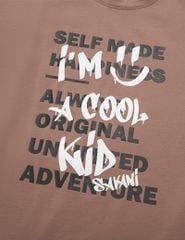 Áo t-shirt bé trai ngắn tay cổ tròn in hình trước ngực