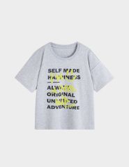 Áo t-shirt bé trai ngắn tay cổ tròn in hình trước ngực
