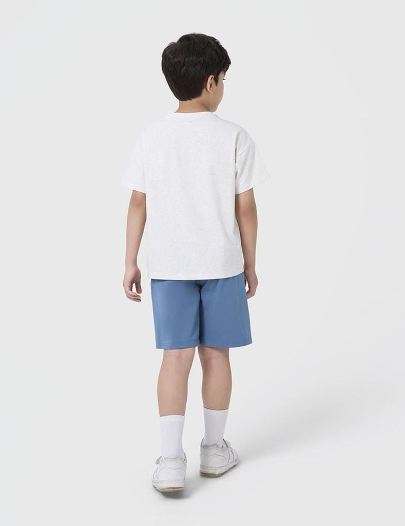 Áo t-shirt bé trai ngắn tay cổ tròn in hình trước ngực