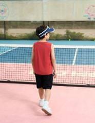 Quần short kaki bé trai cạp chun mác trang trí dọc quần
