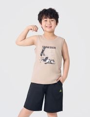 Áo sát nách bé trai hình in trước ngực