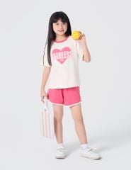 Bộ đồ hè cotton trẻ em cổ bo vải rib dáng suông