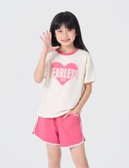 Bộ đồ hè cotton trẻ em cổ bo vải rib dáng suông