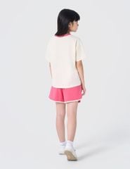 Bộ đồ hè cotton trẻ em cổ bo vải rib dáng suông
