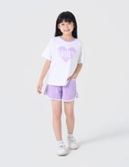 Bộ đồ hè cotton trẻ em cổ bo vải rib dáng suông