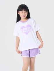 Bộ đồ hè cotton trẻ em cổ bo vải rib dáng suông