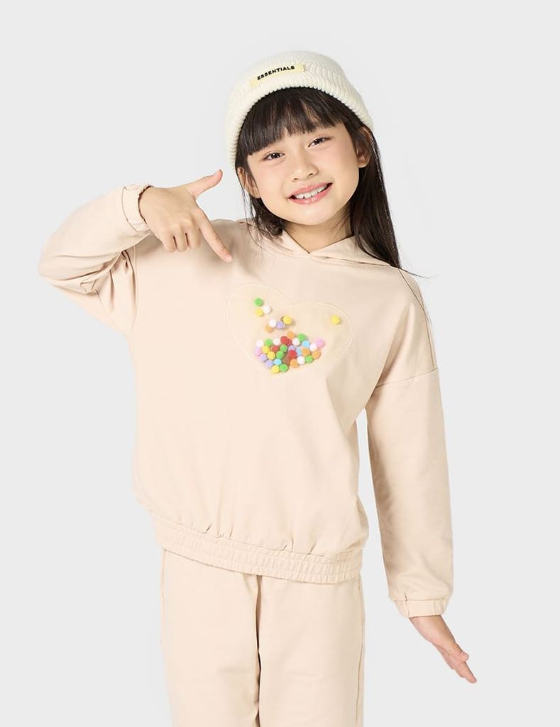 Bộ nỉ có mũ trẻ em GBK244W4 dáng suông rộng