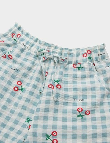 Quần short đùi bé gái dáng rộng cạp chun rời