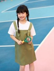 Váy liền phối áo bé gái