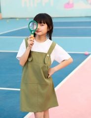 Váy liền phối áo bé gái