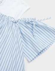 Váy liền bé gái phối họa tiết kẻ