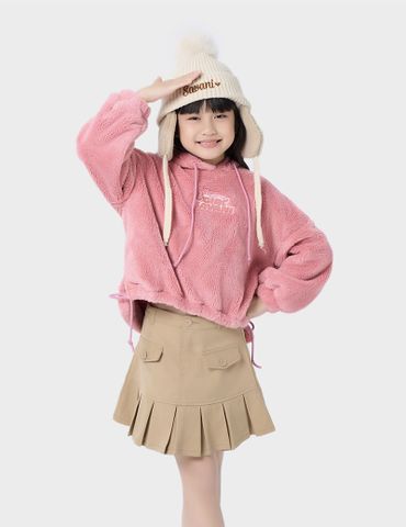 Áo nỉ có mũ trẻ em GHD204W4 dáng suông rộng