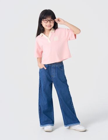 Quần jean ông suông bé gái thoáng mát