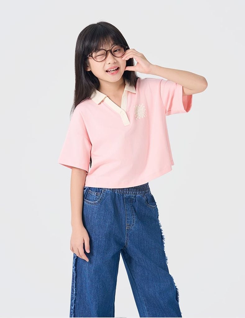 Quần jean ông suông bé gái thoáng mát