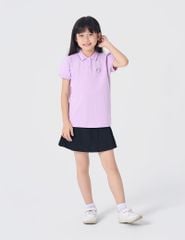 Áo polo ngắn tay bé gái bo cổ in ngực trái