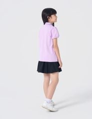Áo polo ngắn tay bé gái bo cổ in ngực trái