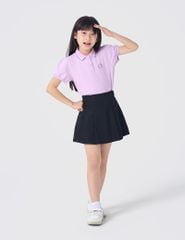 Áo polo ngắn tay bé gái bo cổ in ngực trái