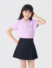Áo polo ngắn tay bé gái bo cổ in ngực trái