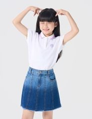 Áo polo ngắn tay bé gái bo cổ in ngực trái