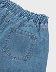 Quần short jean bé gái cạp chun trang trí nơ