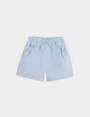 Quần short khaki bé gái cạp chun trang trí dây nơ