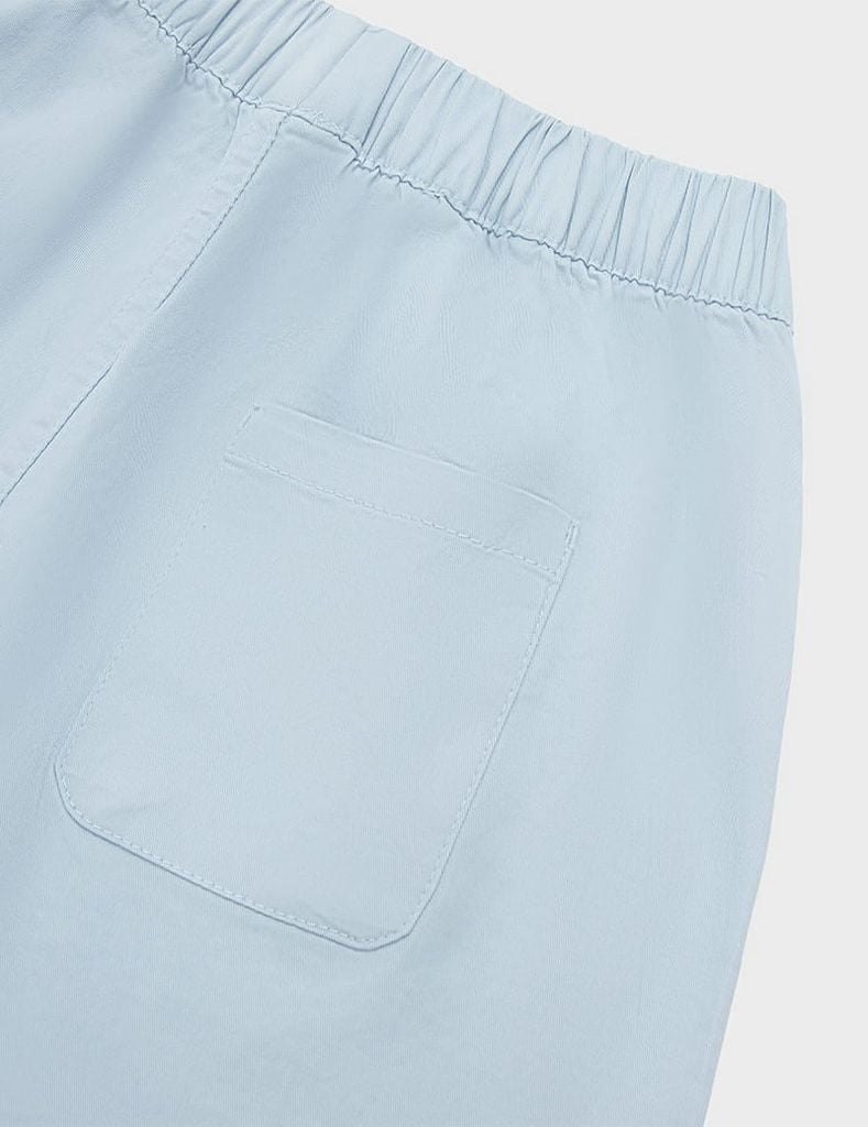 Quần short khaki bé gái cạp chun trang trí dây nơ