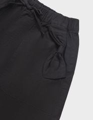 Quần short khaki bé gái cạp chun trang trí dây nơ