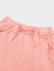 Quần short khaki bé gái cạp chun trang trí dây nơ