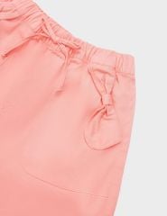 Quần short khaki bé gái cạp chun trang trí dây nơ