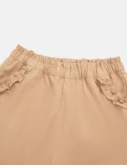 Quần short bé gái cạp chun điểm nhấn bèo quanh túi