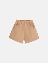 Quần short bé gái cạp chun điểm nhấn bèo quanh túi